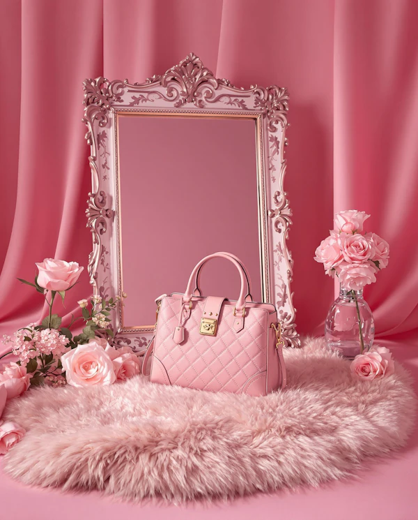 Luxurious Pink Handbag Scene