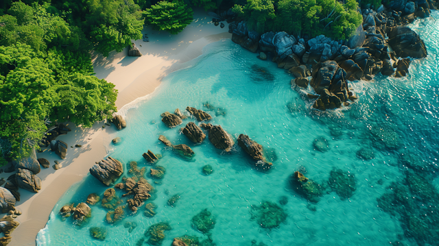 Tropical Coastline Aerial View