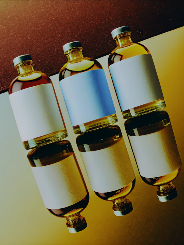 Golden Glass Bottles