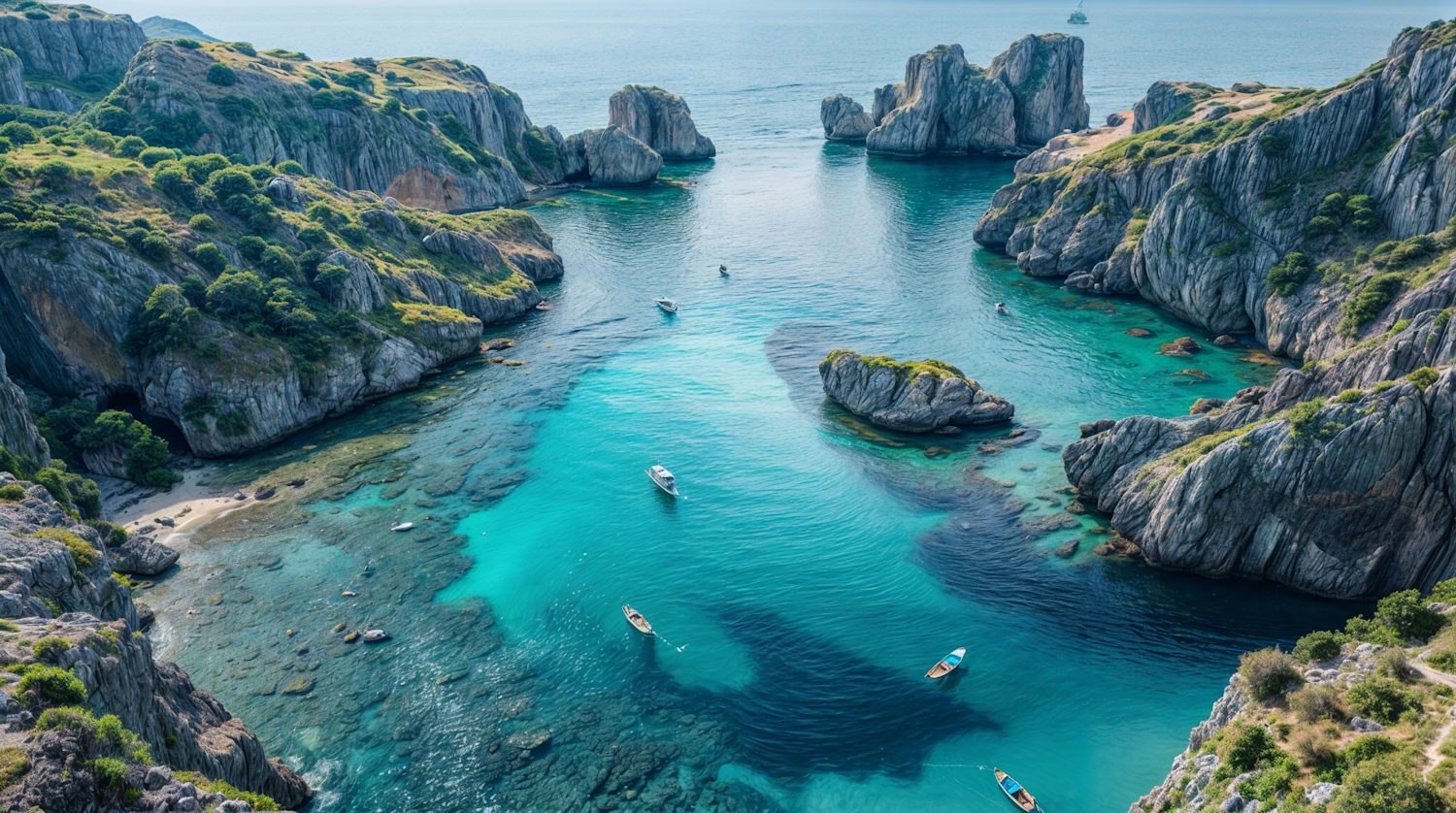 Coastal Seascape Aerial View