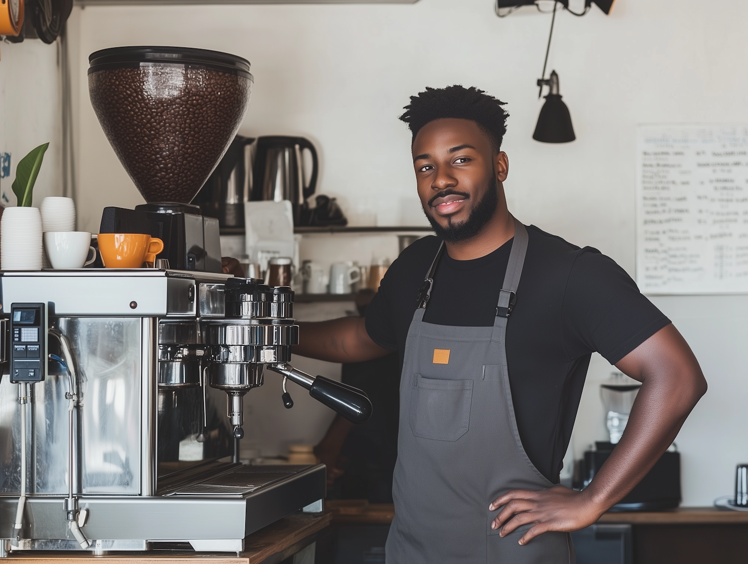 Confident Barista in Coffee Shop