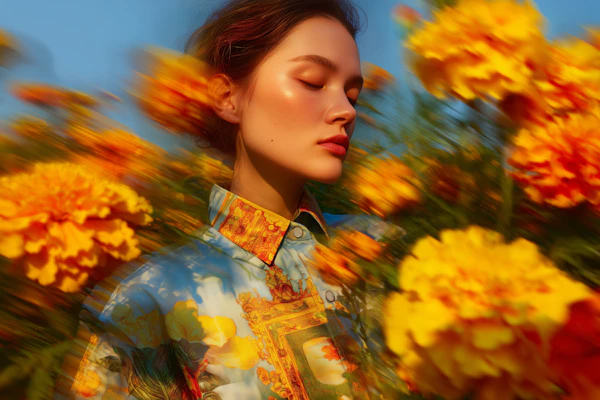 Serene Floral Portrait