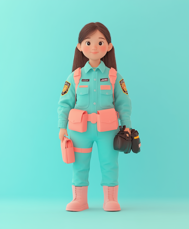 Friendly Female First Responder Character