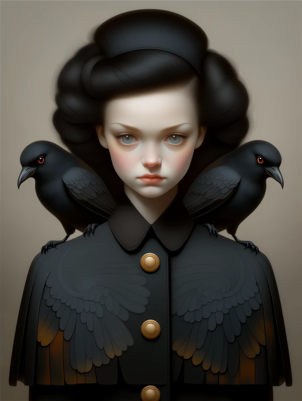 Gothic Portrait with Crows
