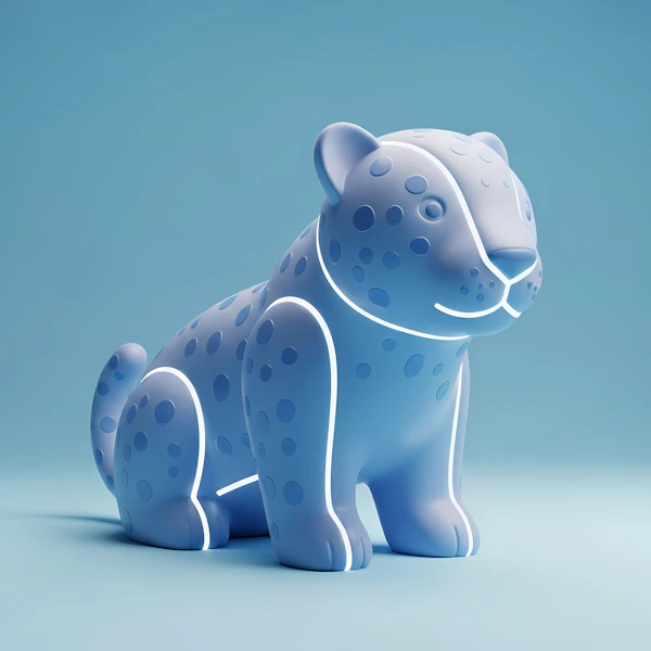Futuristic Blue Leopard