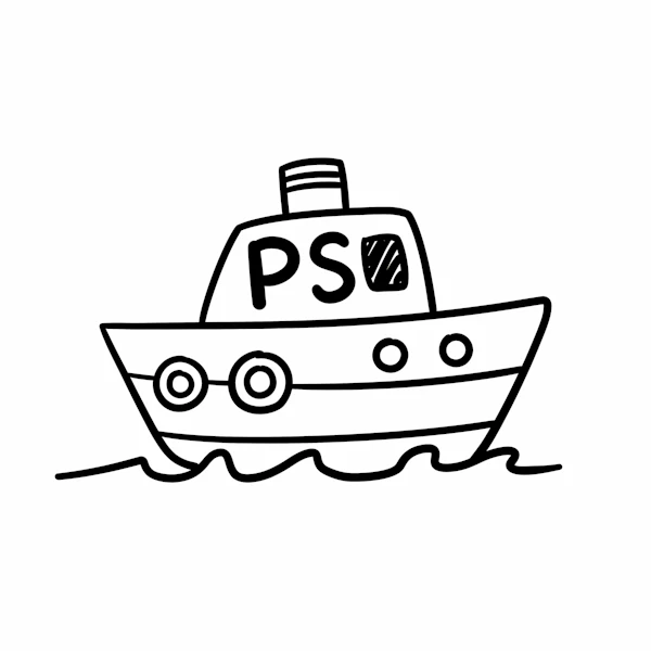 Minimalist Boat Drawing