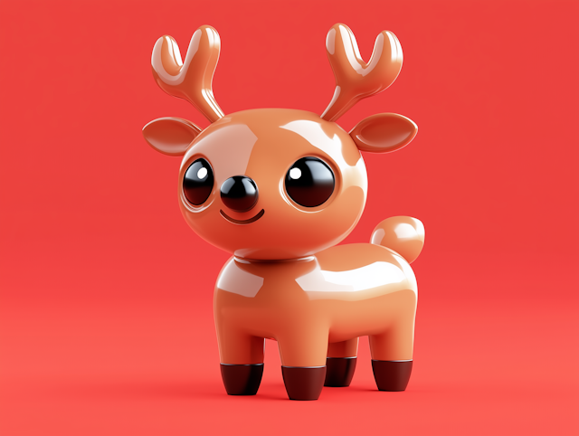 Stylized Cartoon Reindeer