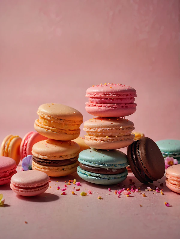 Colorful Macarons Display