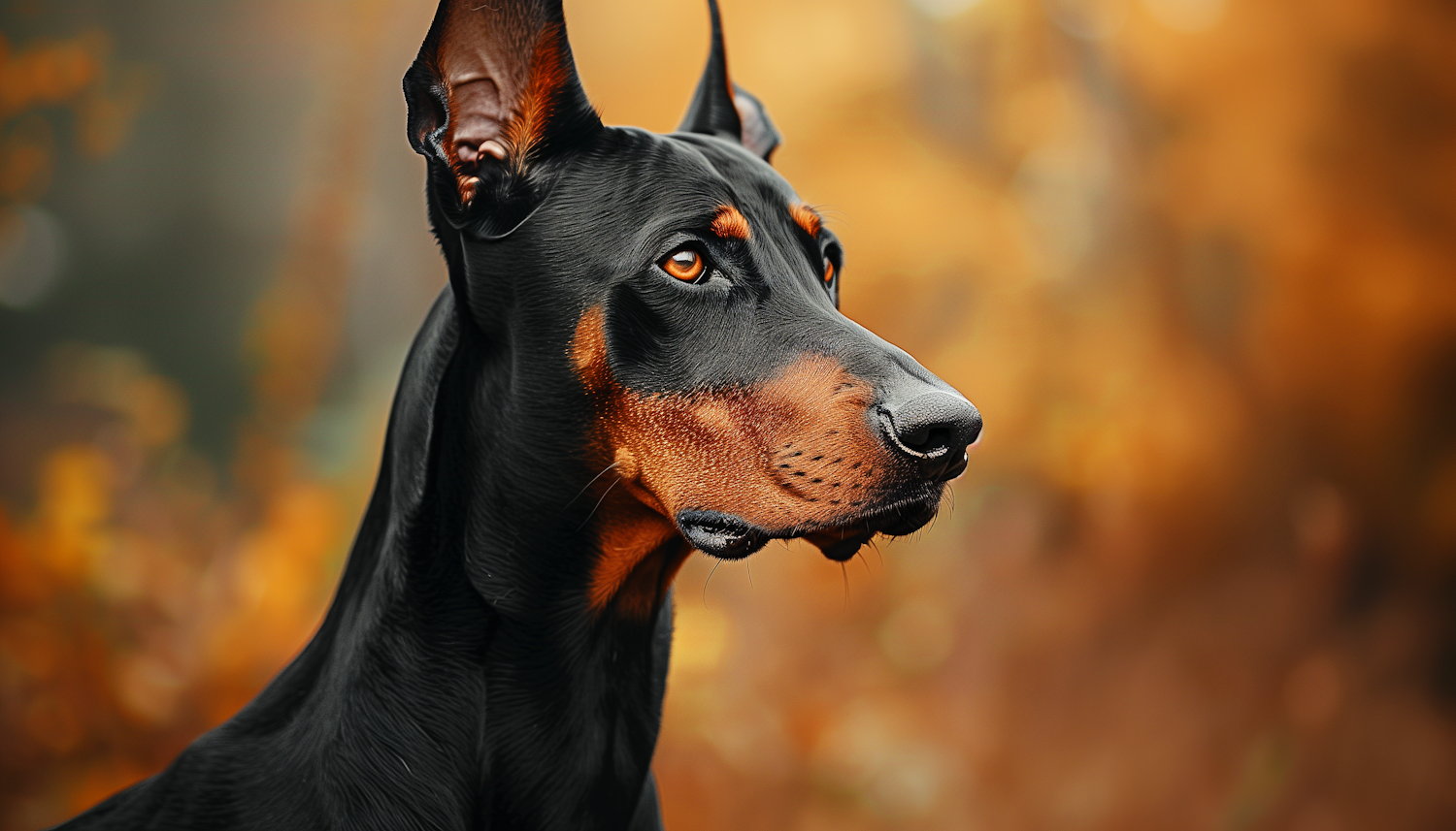 Autumnal Doberman Portrait