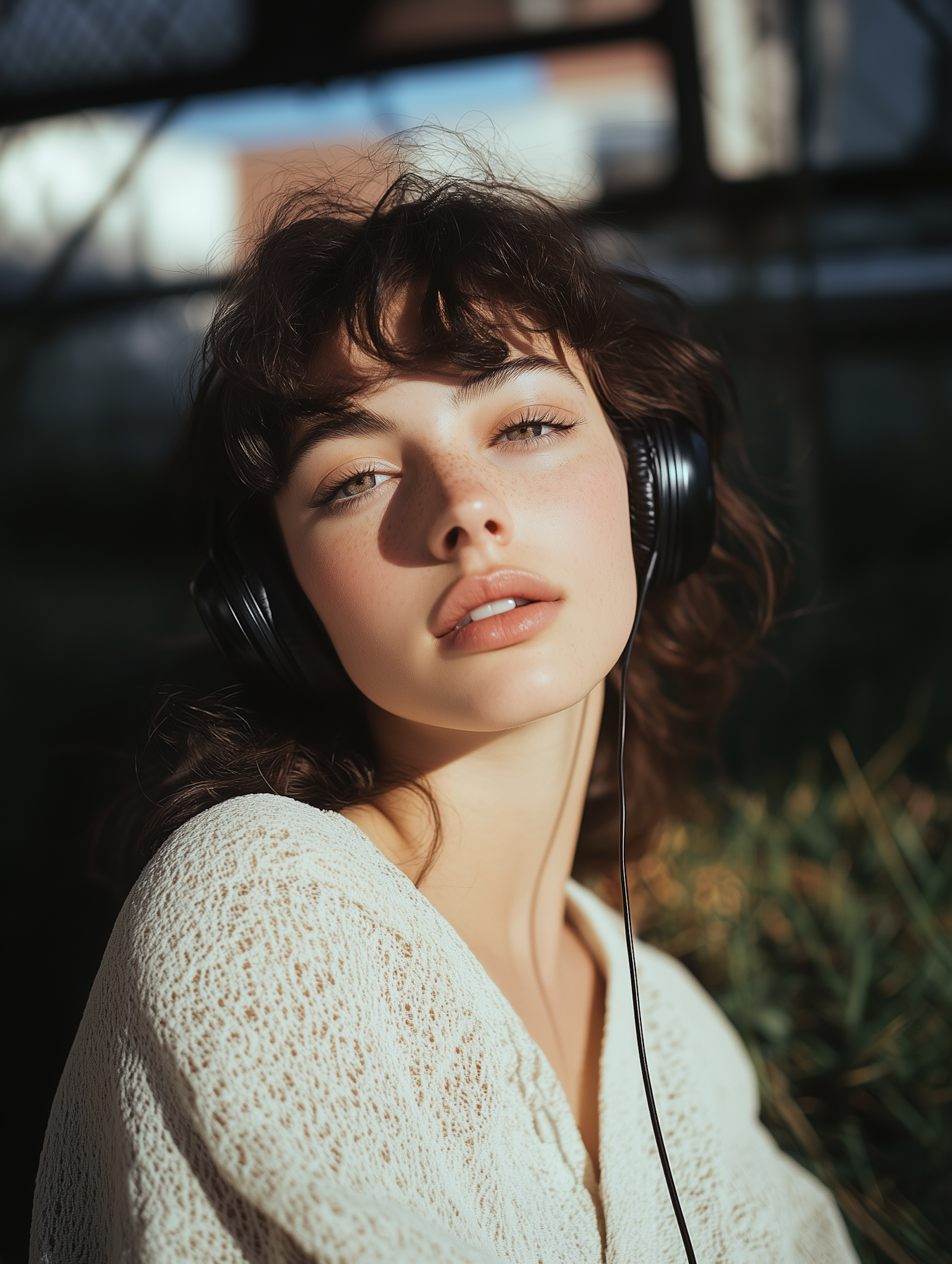 Serene Woman with Headphones