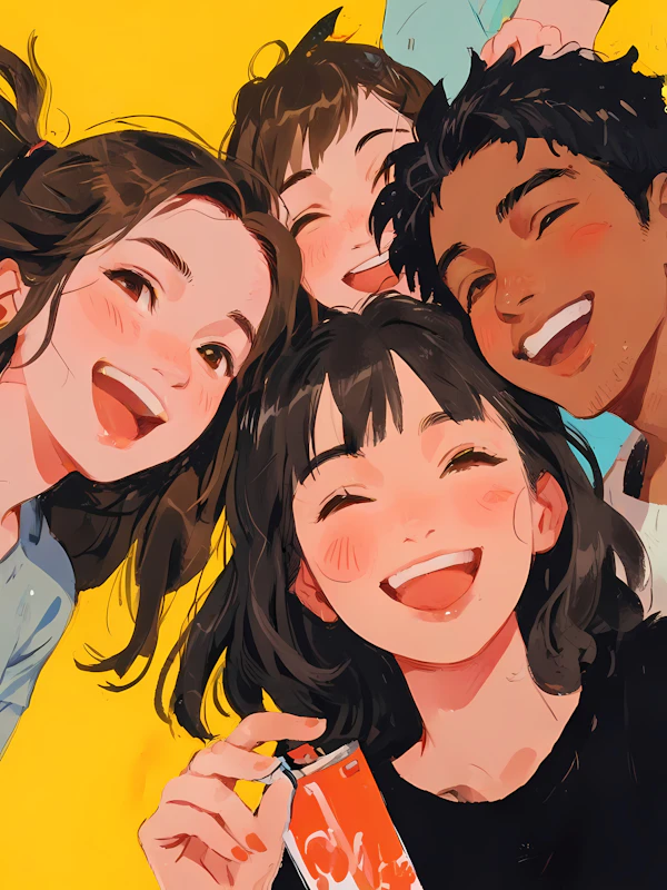 Joyful Friends Group Selfie
