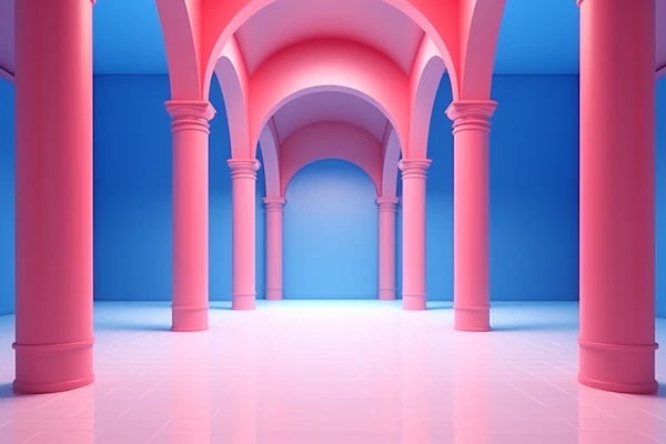 Ethereal Pink-Arched Corridor