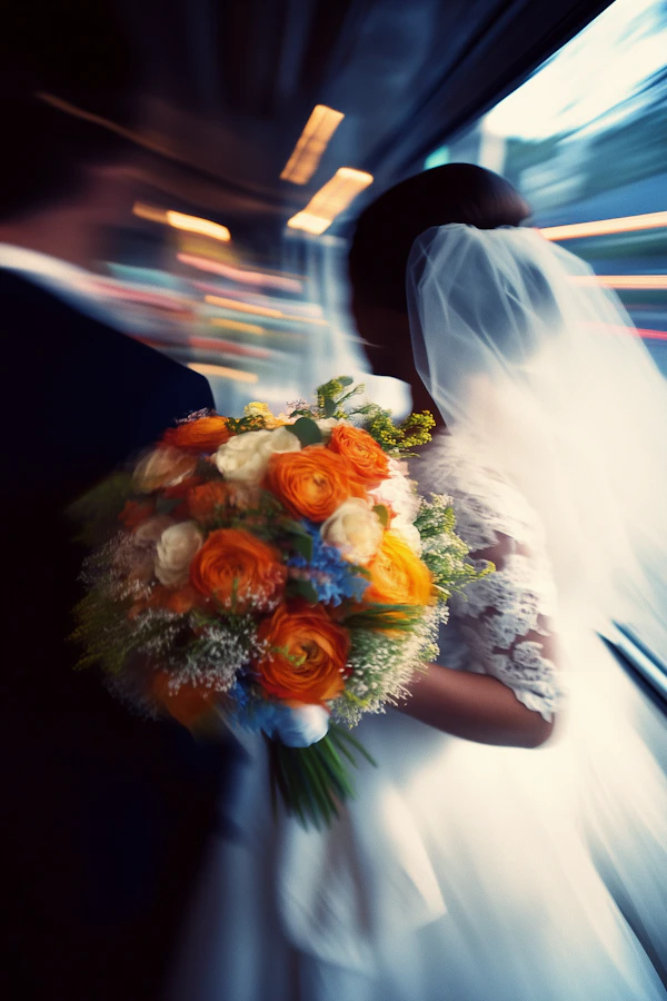 Bride with Vibrant Bouquet