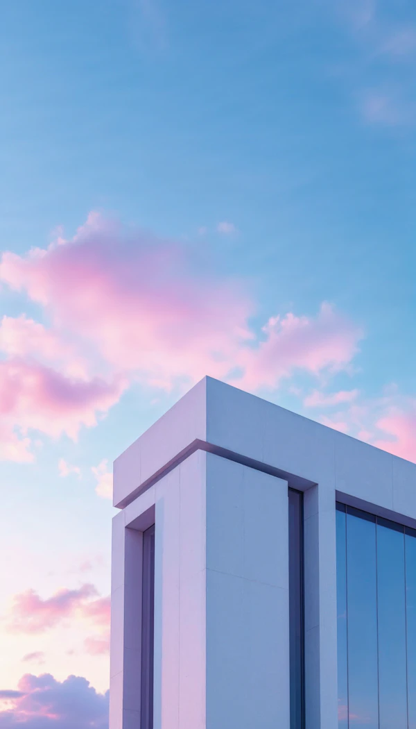 Modern Architectural Structure at Sunset