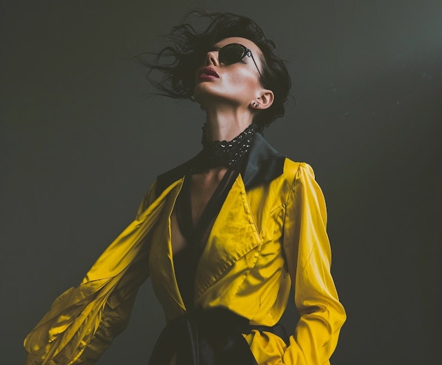 Fashionable Woman in Yellow Jacket