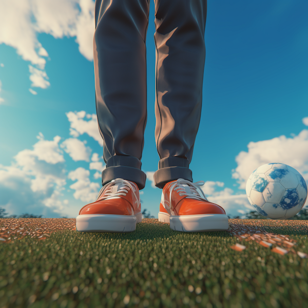 Ready for the Game - Sneakers on the Field