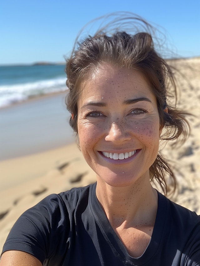 Joyous Woman at the Beach