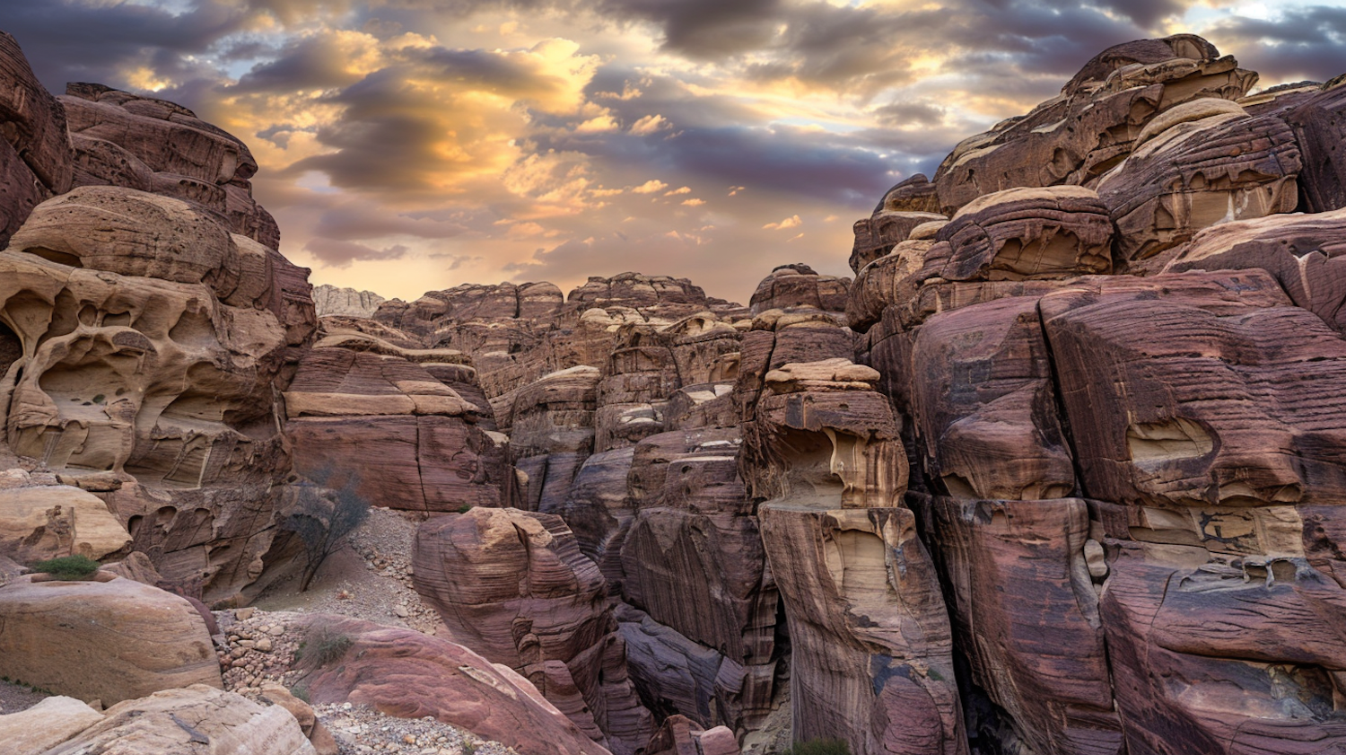 Rugged Rock Formations at Sunrise/Sunset