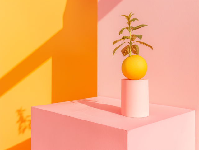 Modern Still Life with Orange