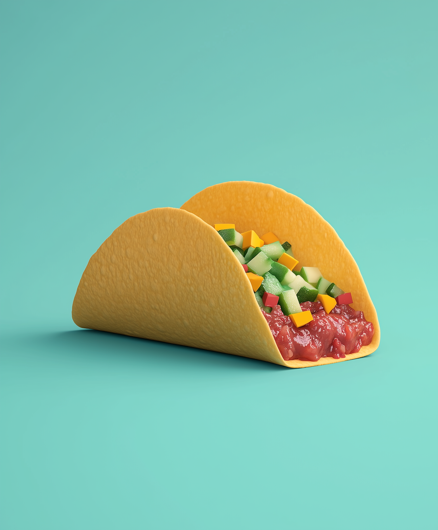 Vibrant Tacos on Teal Background