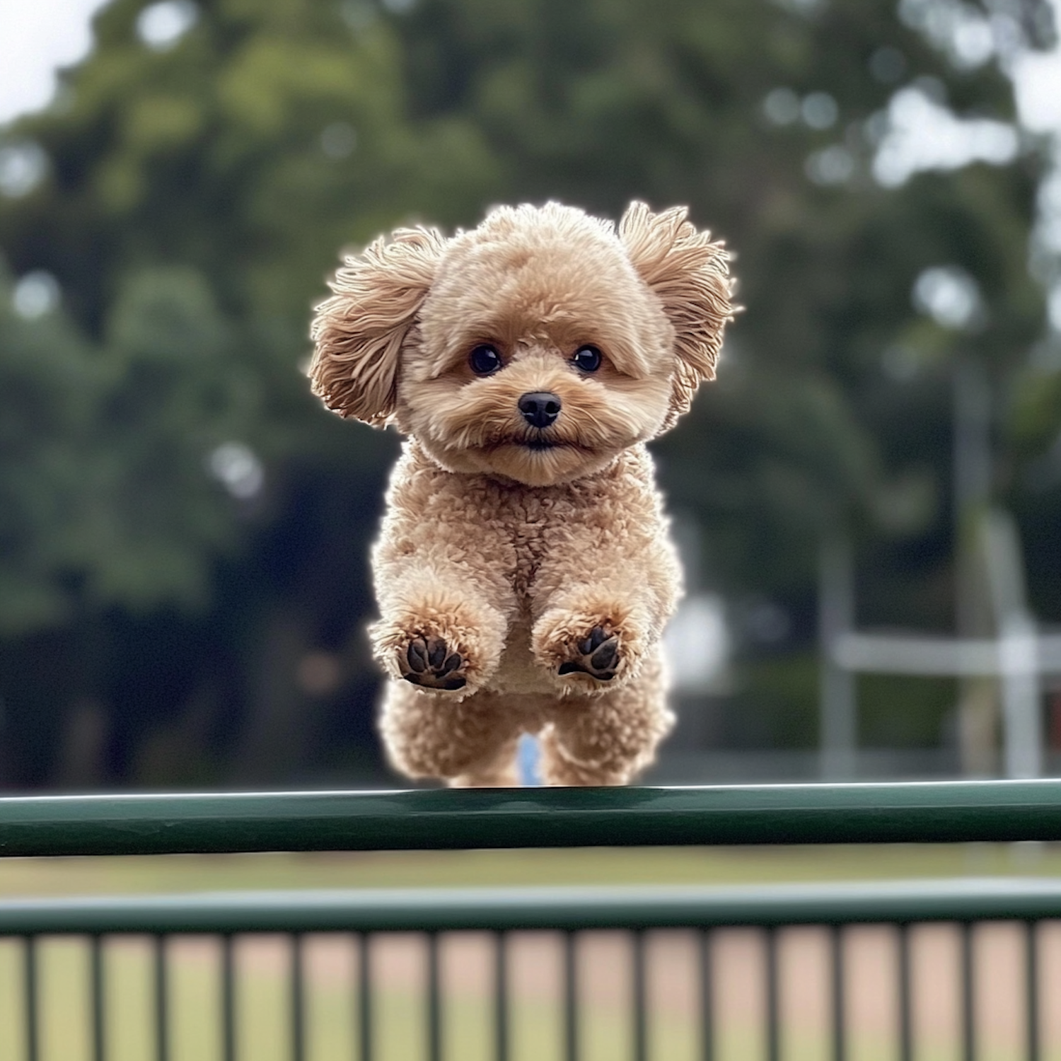 Jumping Dog in Park