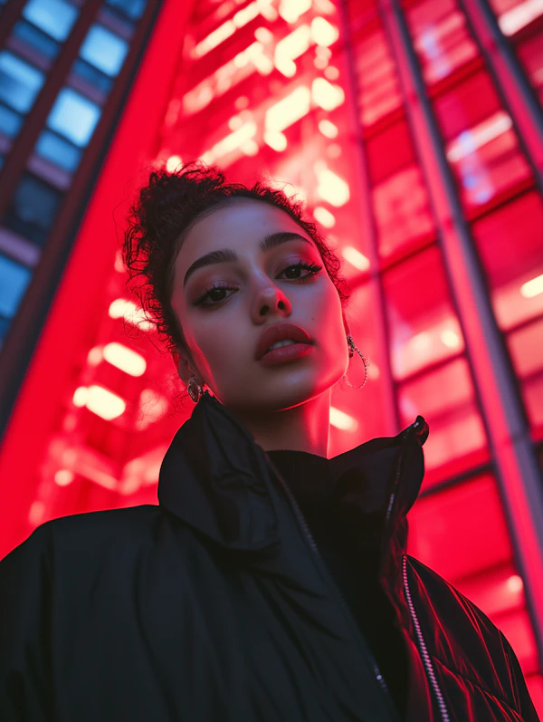 Confident Woman in Urban Setting