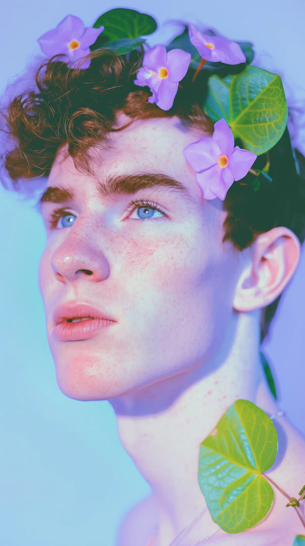 Ethereal Portrait with Flowers