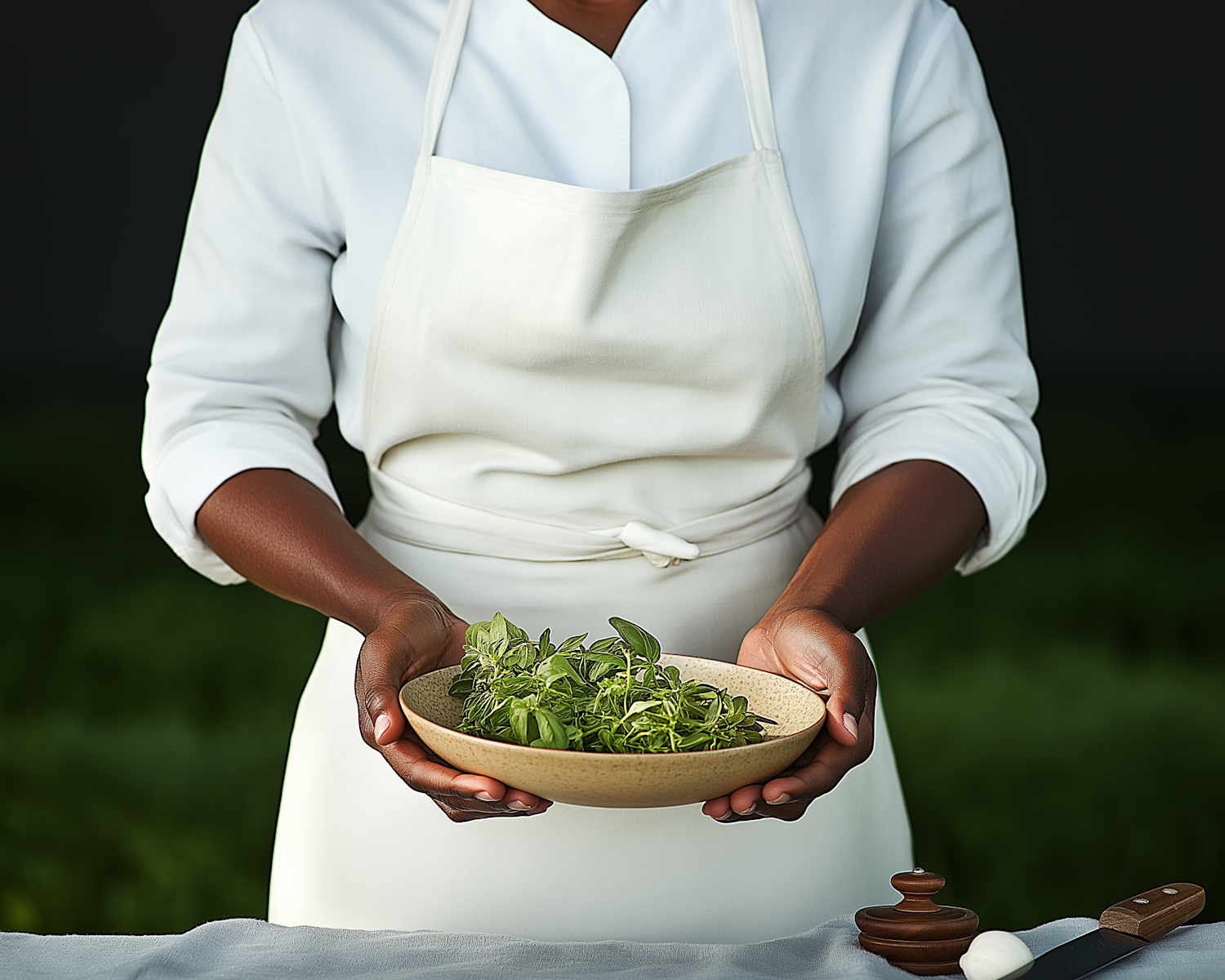 Chef with Fresh Herbs