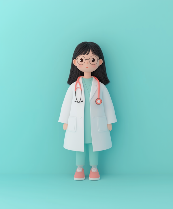 Friendly Young Female Doctor Illustration