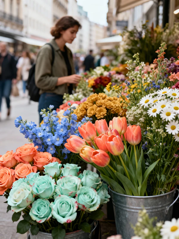 Flower Market Scene