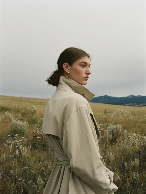 Woman in Serene Field