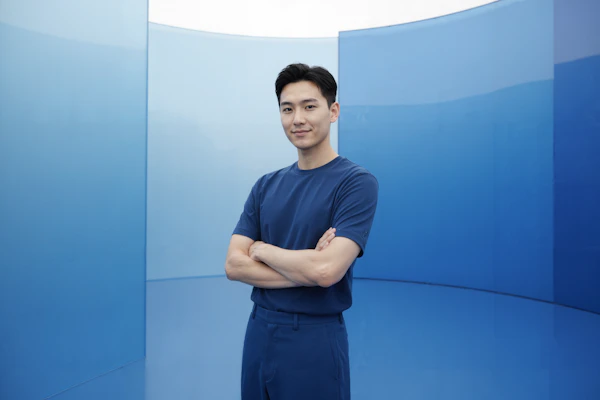 Confident Man in Blue