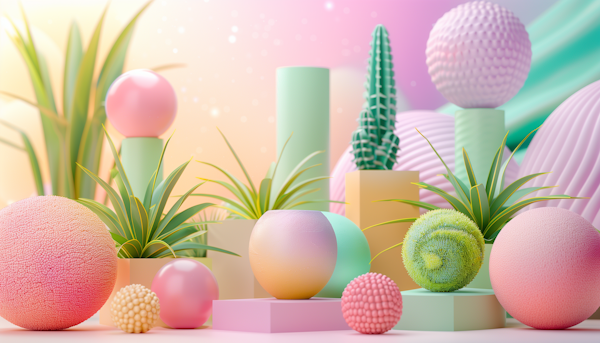 Fantasy Fruits in Dreamlike Landscape