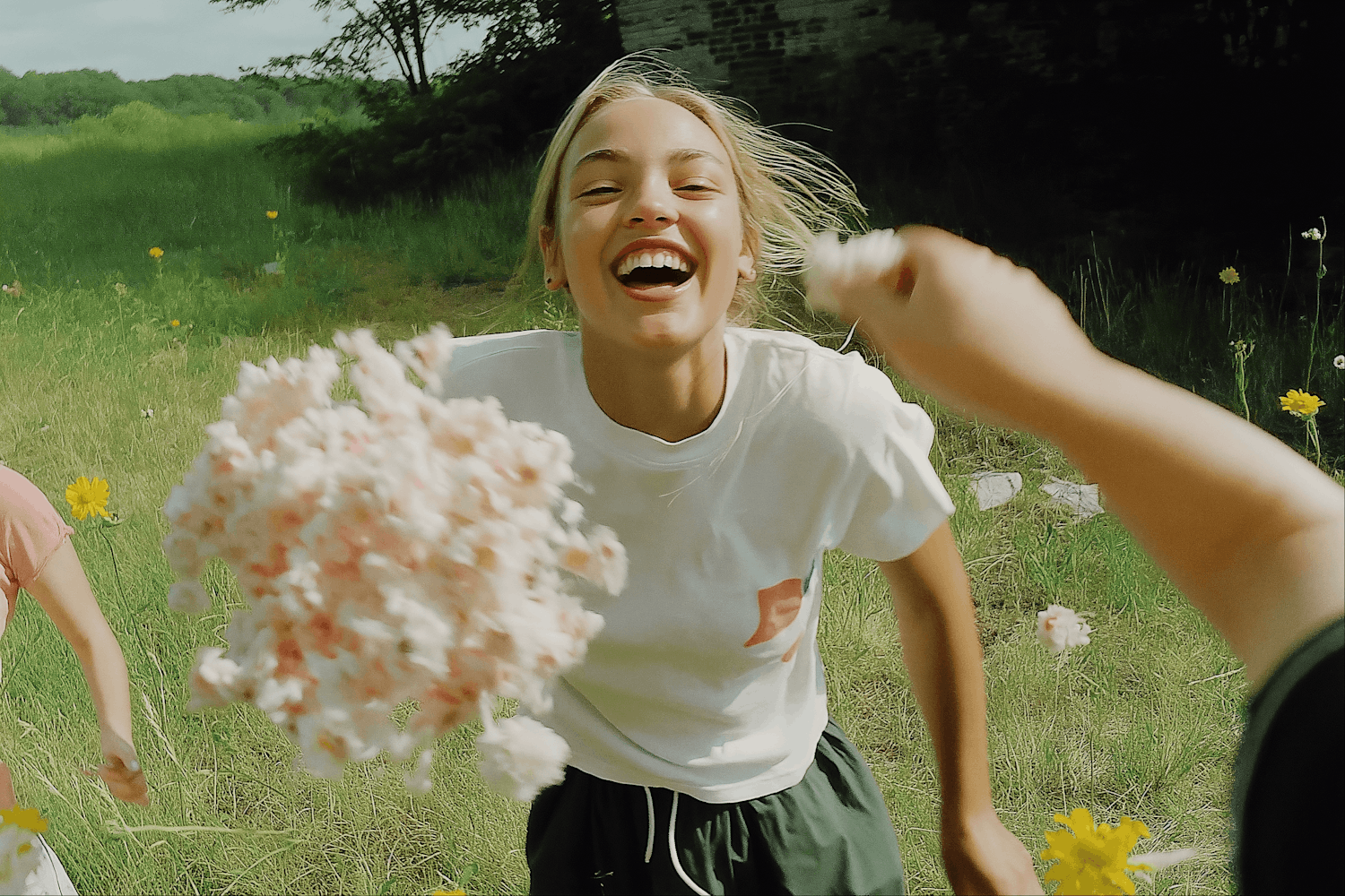 Joyful Moment in a Field