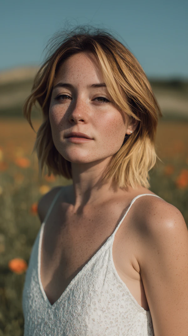 Woman in Flower Field