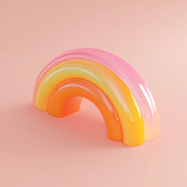 Glossy Rainbow Sculpture