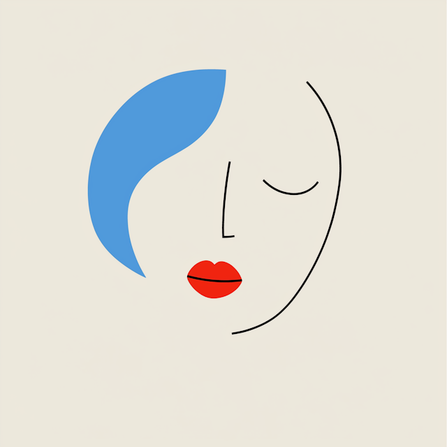 Minimalist Line Drawing of a Human Face