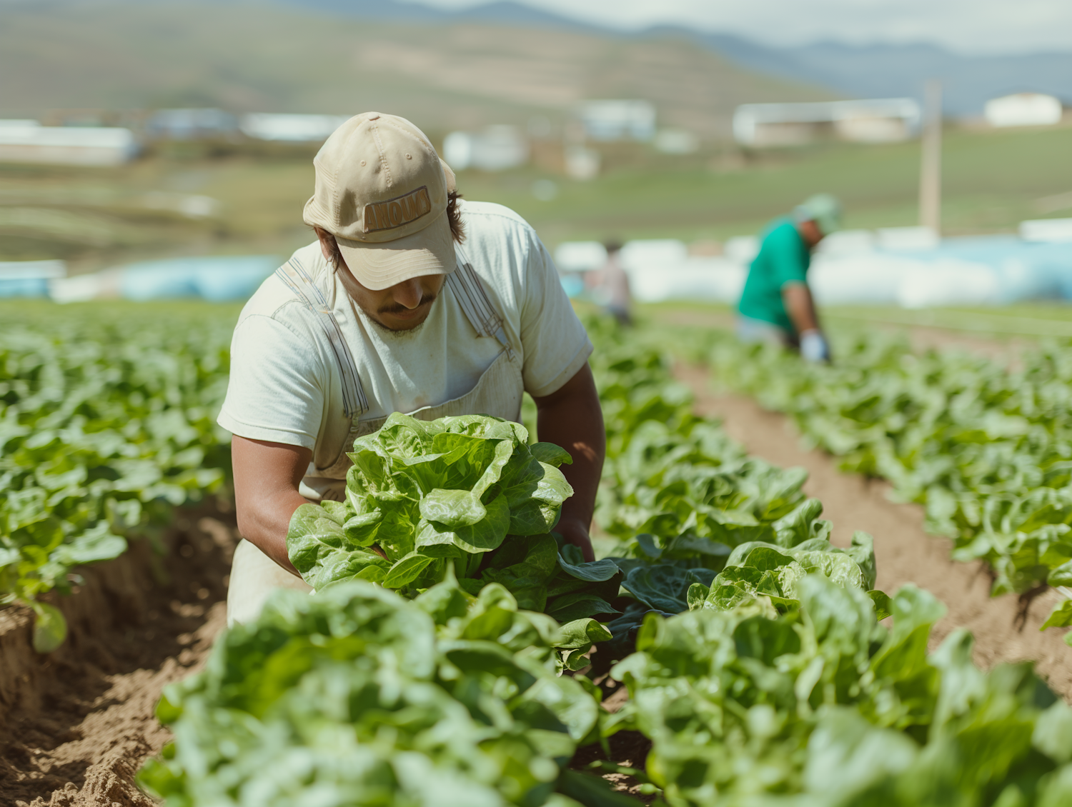 Focused Farmer Harvesting Crops