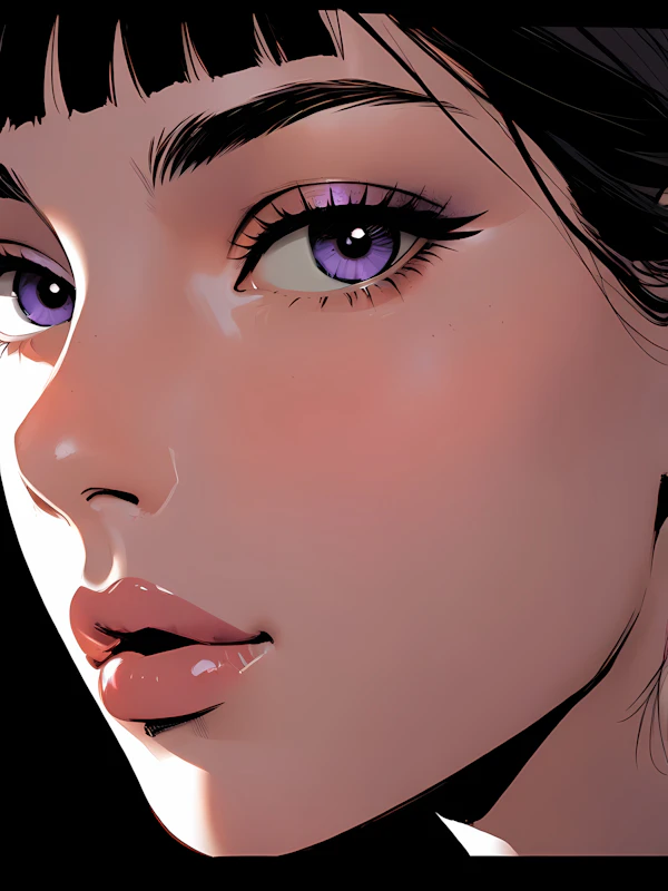 Close-up Illustration of a Human Face