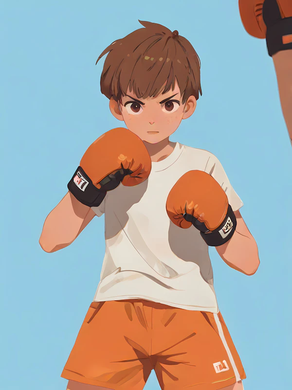 Young Boxer in Focus