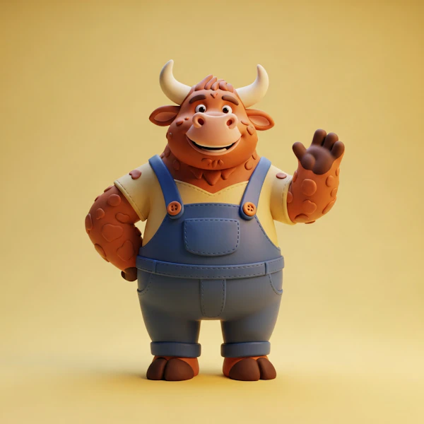 Cheerful Cartoon Bull