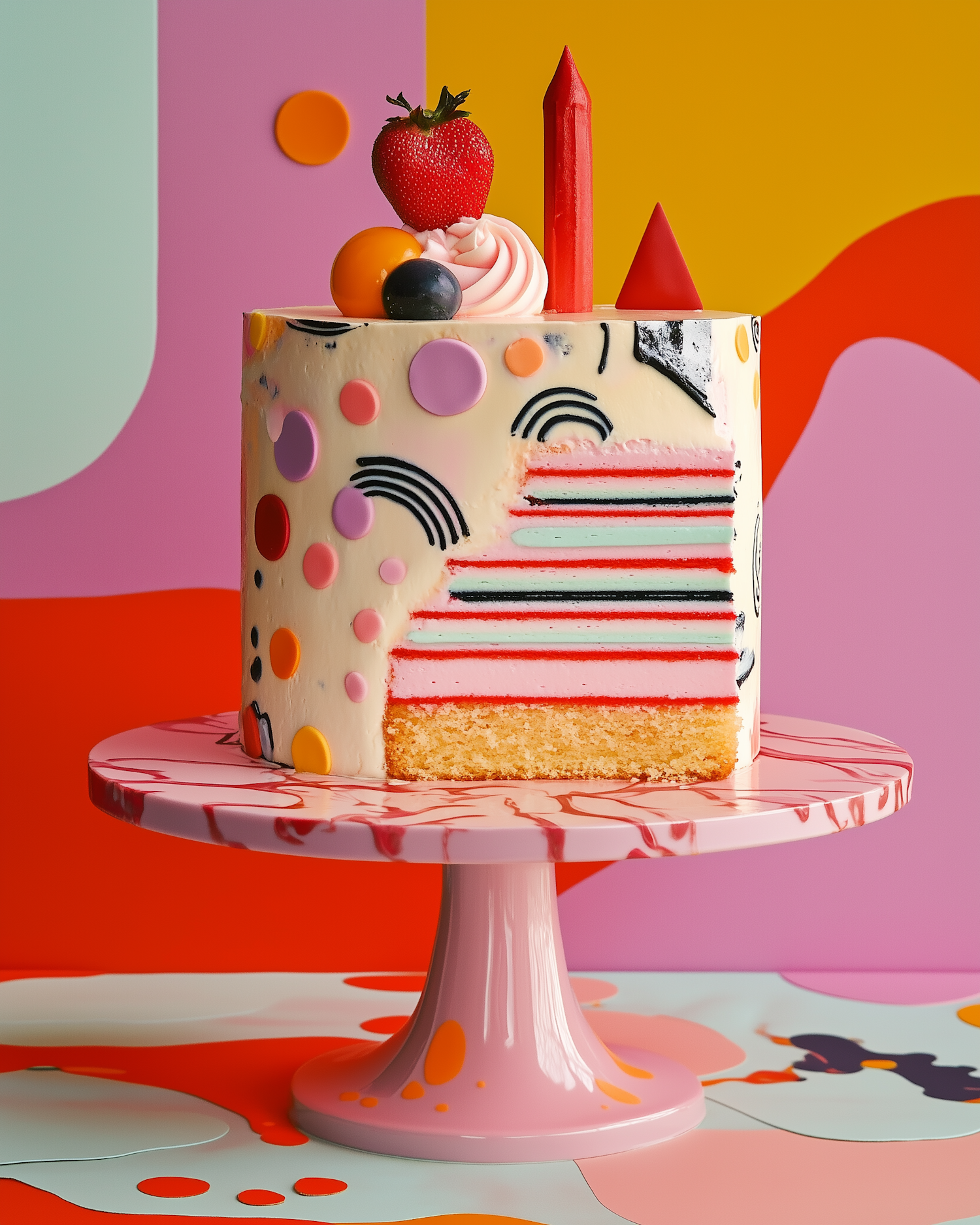 Vibrant Artistic Cake