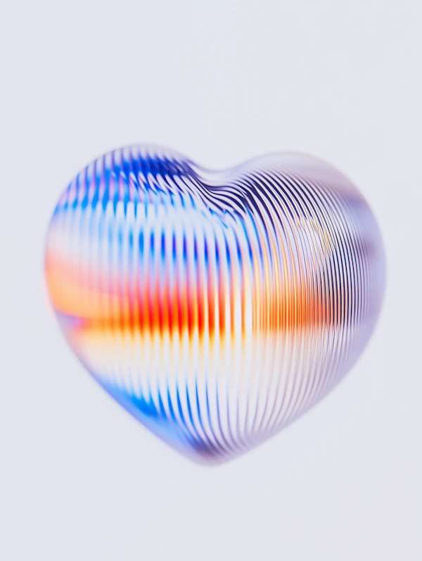 Vibrant Heart with Horizontal Lines