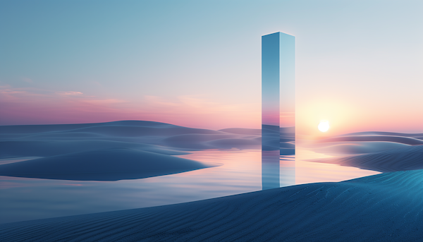 Serene Landscape with Monolithic Prism