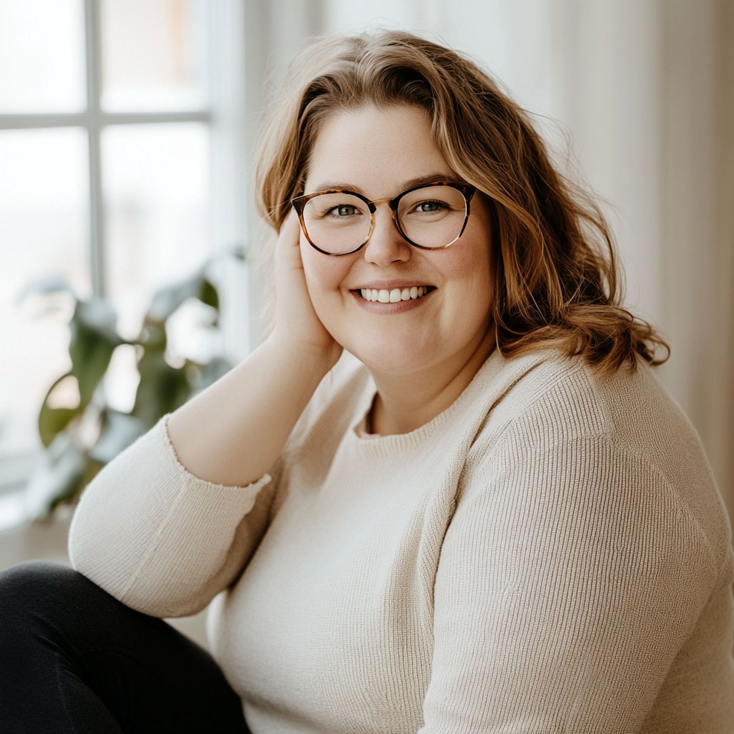 Smiling Woman with Glasses