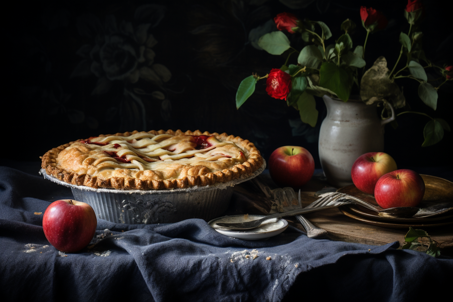 Rustic Fruit Lattice Pie with Apples