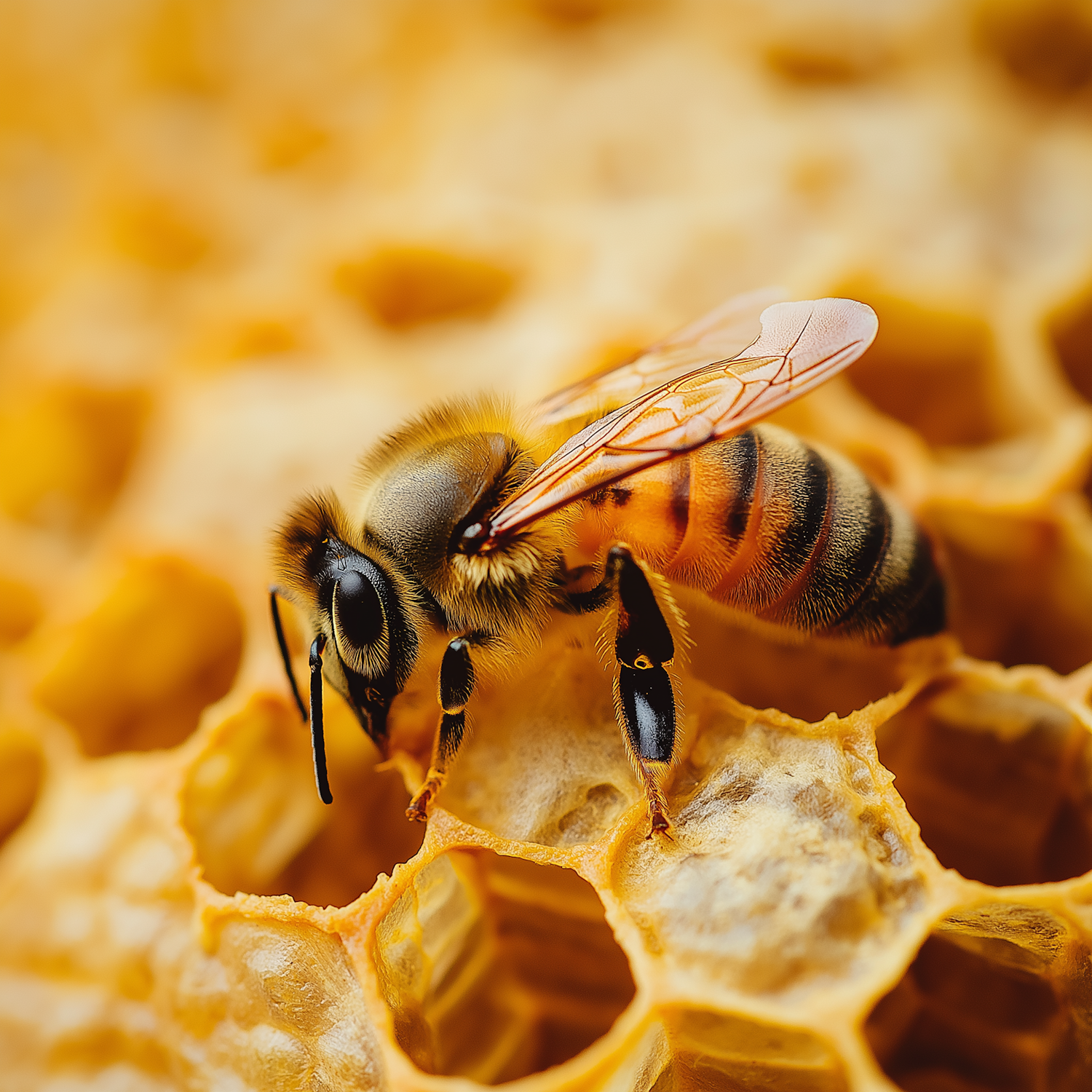 Honeybee on Honeycomb