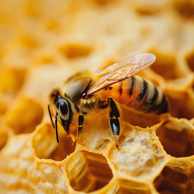 Honeybee on Honeycomb