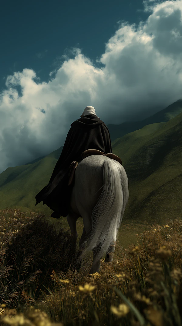 Lone Rider in Nature