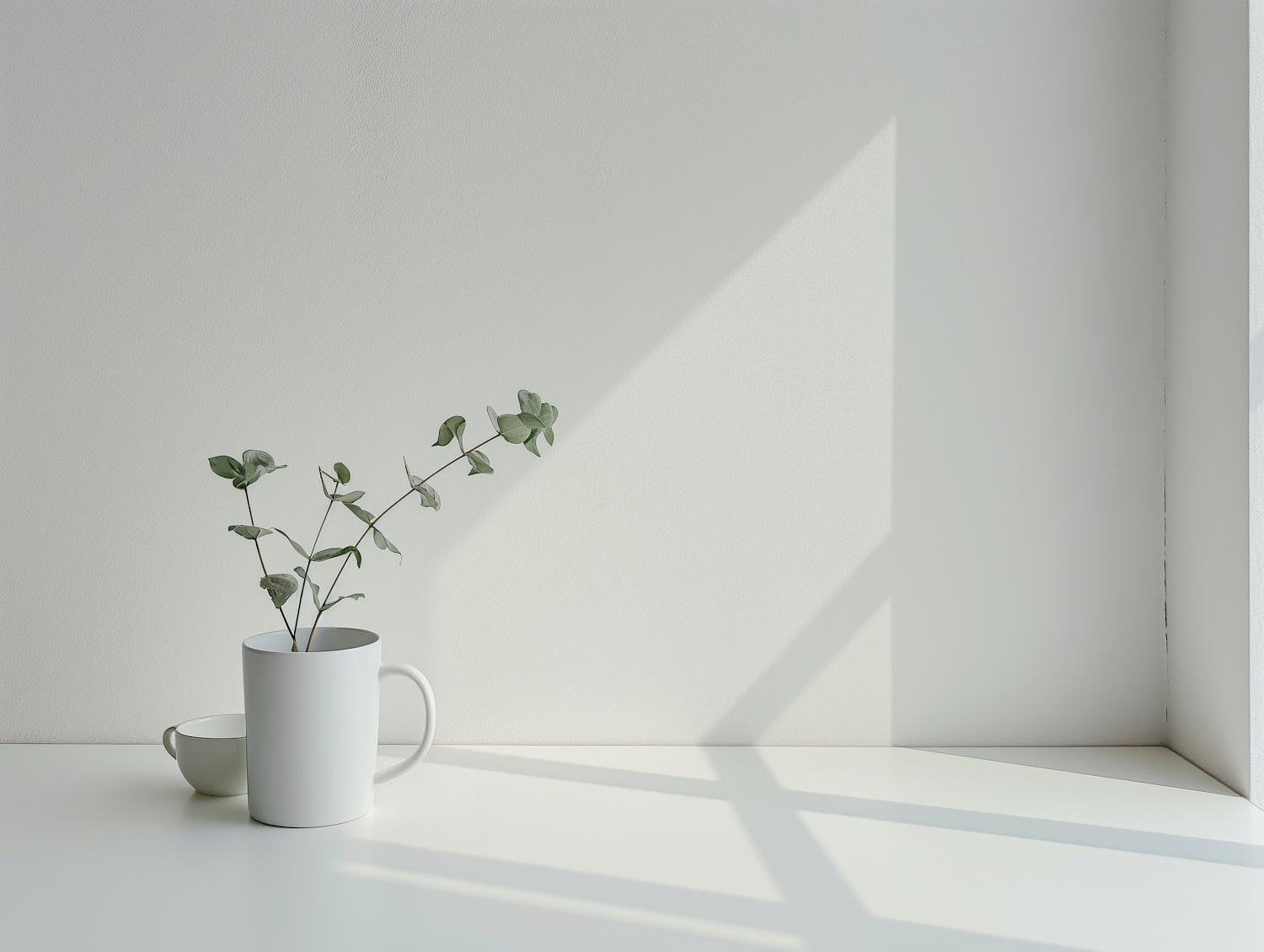 Minimalist Mug with Greenery